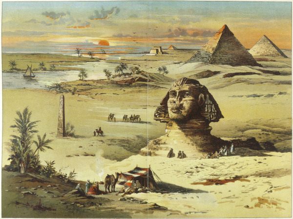 Giza , Sphinx a.Pyramids à 