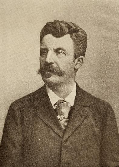 Guy de Maupassant (1850-93) (b/w photo) 