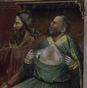 Giotto, Jesus devant Caiphe, Det.:Caiphe