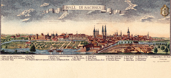 Halle (Saale) / Ansicht um 1700/ Kupfst. à 