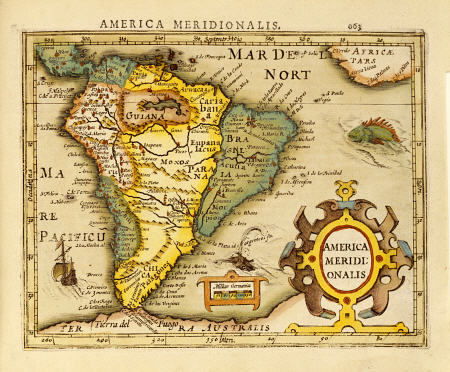 Hand Colored Engraved Map Of South America à 