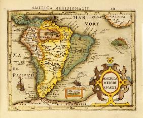 Hand Colored Engraved Map Of South America