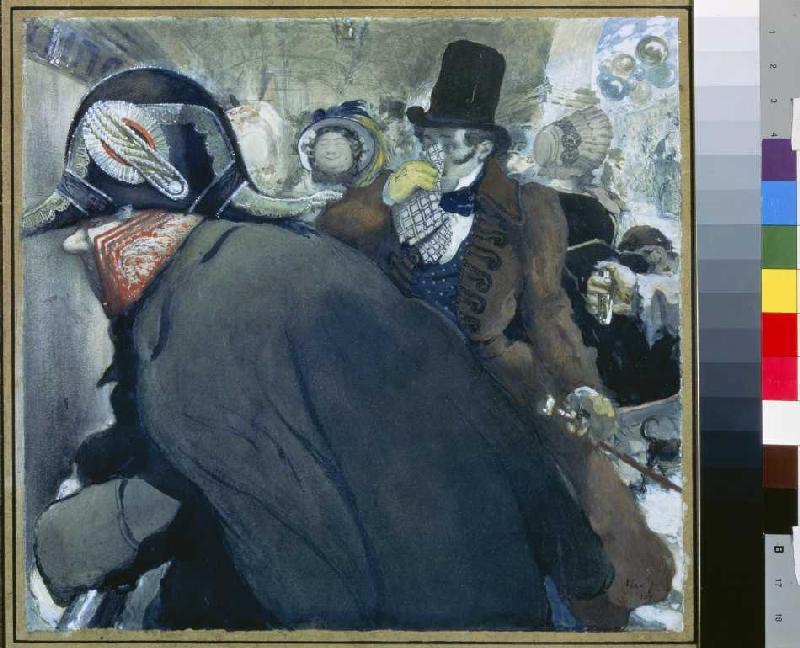 Illustration zu Gogols Novelle 'Die Nase' à 