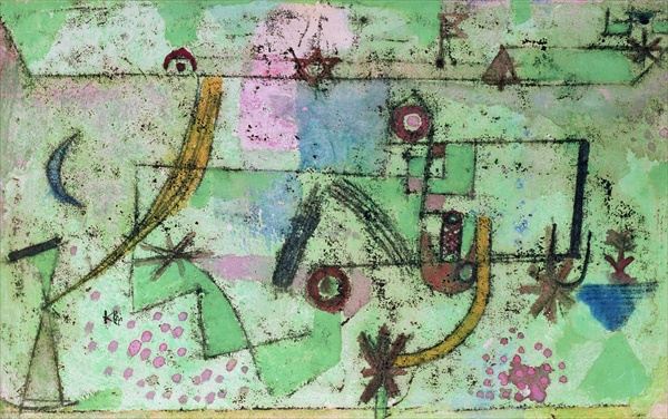 In the style of Bach, 1919 (no 196) (oil transfer drawing and w/c on primed linen on cardboard)  à 