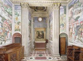 Interior of the Chapel, designed by Michelozzo Michelozzi (1396-1472), with frescos by Benozzo Gozzo