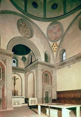 Interior view of the Old Sacristy of San Lorenzo, Florence, by Filippo Brunelleschi (1377-1446) (pho à 