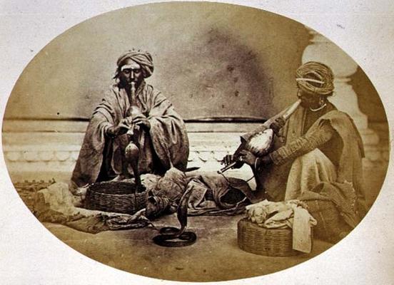 Jogis or Snake Charmers, Low Caste Hindus from Delhi, no. 205 from 'Faces of India', pub. 1872 (sepi à 