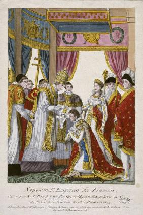 Sacre Napoleon 1804 / Onction / Gravure
