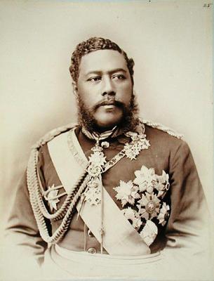 King Kalakaua (1836-91), late c19th (sepia photo) à 