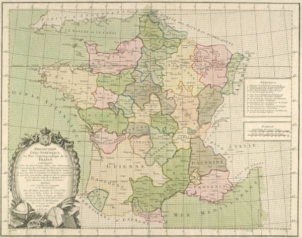 Map of France 1775 à 