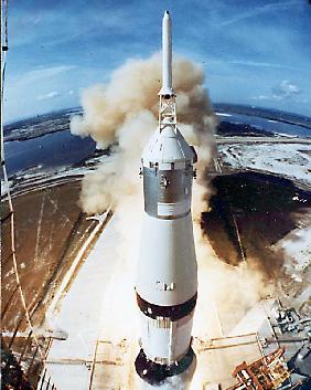 Lift off of Apollo 11 mission, with Neil Armstrong, Michael Collins, Edwin Buzz Aldrin in Kennedy Sp