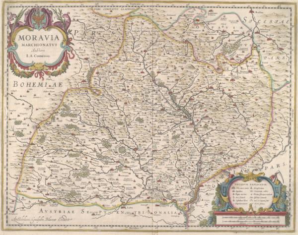 Mähren,Moravia Marchionatus,Landkarte à 