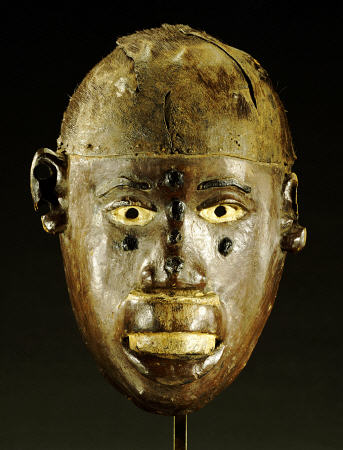 Makonde Mask Of Oval Form With Open Mouth à 
