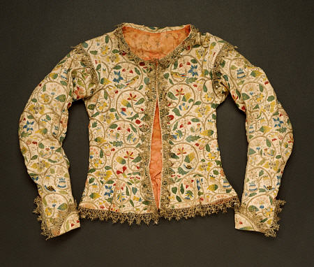 Margaret Layton''s Doublet Of Linen Embroidered With Brightly Coloured Silks And Silver-Gilt Thread à 