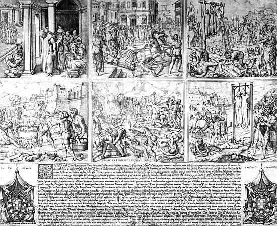 Martyrdom of the Carthusians (b/w print) à 
