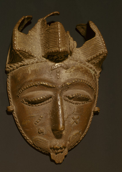 Maske, Baule, Elfenbeinkueste / Bronze à 