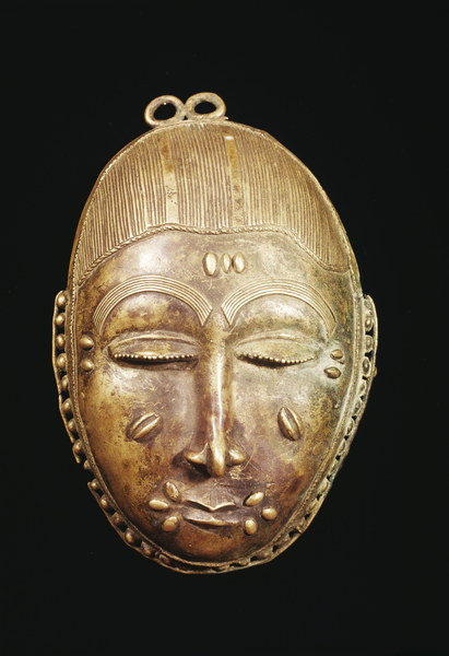 Maske, Baule, Elfenbeinkueste / Bronze à 