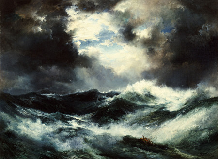 Moonlit Shipwreck At Sea Thomas Moran (1837-1926) à 
