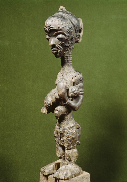 Mutter-Kind-Figur der Luluwa/ afrikan. à 