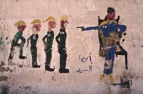 Mural, Lebanese Civil War (colour photo) 