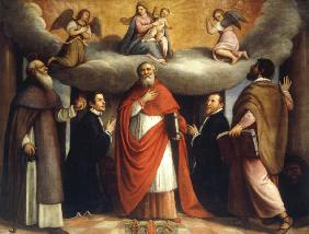 M. Vecellio / Vierge a l''Enfant / Saints
