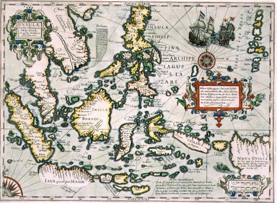 Map of the East Indies, pub. 1635 in Amsterdam à 