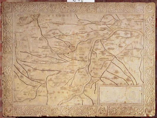 Map of the Mantuan territory, carved in low relief (marble) à 
