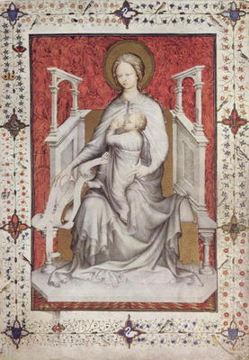 MS 11060-11061 The Virgin suckling the infant Jesus, French, by Jacquemart de Hesdin (fl.1384-1409) à 