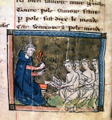 Ms 2200 f.57v The teaching of Grammar, from a collection of scientific, philosophical and poetic wri à 