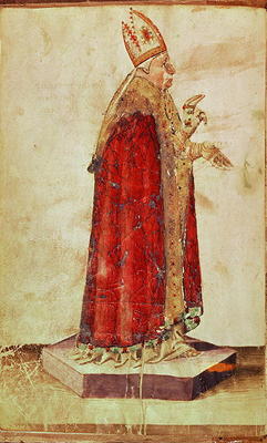 Ms Laur. Strozzi 174 f.5v Portrait of Pope Boniface VIII (c.1235-1303) à 
