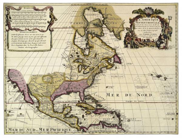 North America, Map 1708 à 