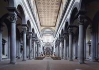 Nave and choir of Santo Spirito, Florence, designed by Filippo Brunelleschi (1377-1446) (photo)