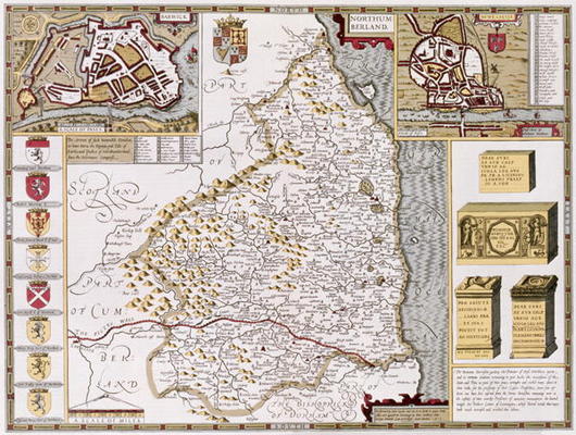 Northumberland, engraved by Jodocus Hondius (1563-1612) from John Speed's 'Theatre of the Empire of à 