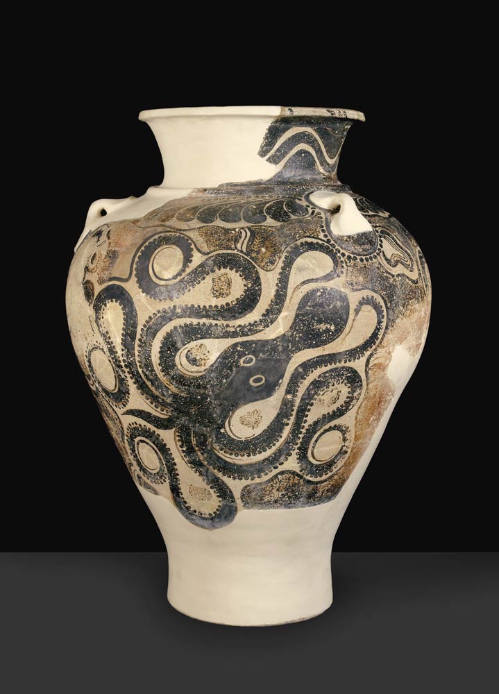 Pithos with octopus design, from Knossos, Crete, late Minoan period II, c.1450-1400 BC (painted eart à 