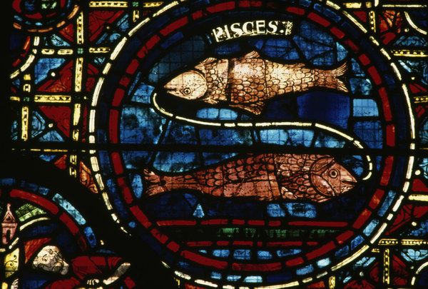 Pisces / French stained glass / 13th-c. à 