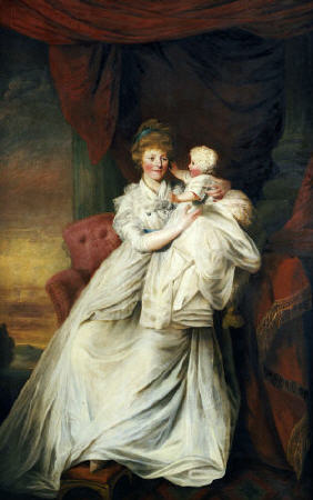 Portrait Of Eleanor, Countess Of Harborough, With Her Son Robert à 