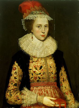 Portrait Of Margaret Layton Of Rawdon (1579-1662), Half Length, In An Elaborately Embroidered Double à 