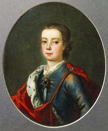 Prince Charles Edward Stuart (1720-1788), Facing Left In Blue Shot Silk Coat, White Lace Collar, Jew à 