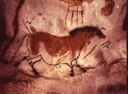 Rock painting of a horse à 