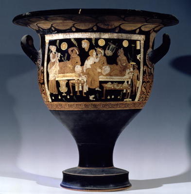 Red-figure bell krater depicting a banquet scene, (pottery) (for detail see 85013) à 