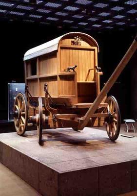 Replica of a Roman Wagon Decorated with Bronze Sculptures (photo) à 