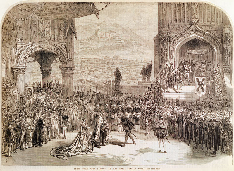 Scene from the opera ''Don Carlos'', at the Royal Italian Opera à 