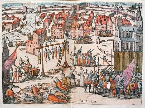Spanish Soldiers killing Protestants in Haarlem, c.1567 à 