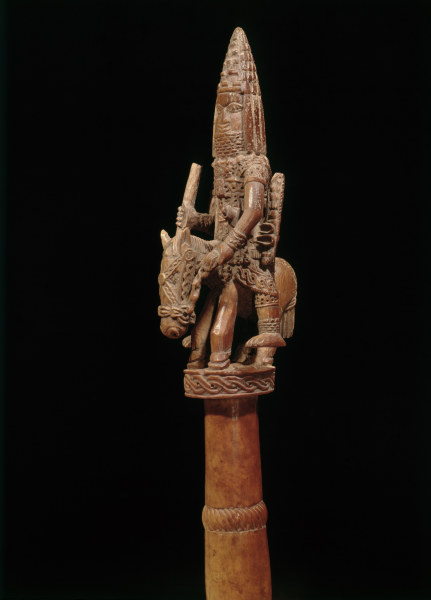 Stab mit Reiterfigur, Benin, Nigeria à 