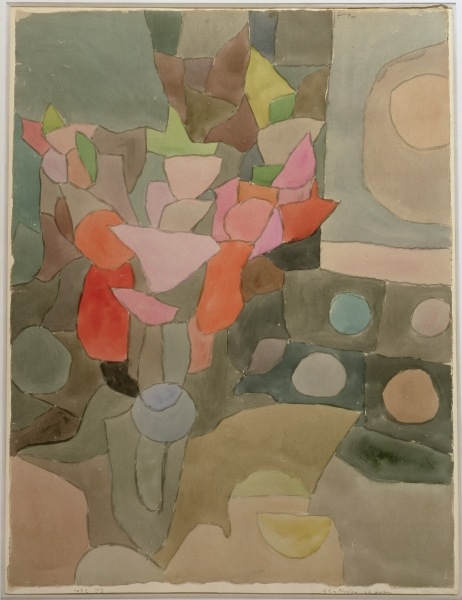 Still Life with Gladioli, 1932 (no 223) (w/c & chalk on paper on cardboard)  à 