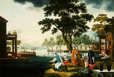 Summer: A Family Fishing By A Lake à 