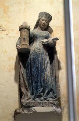 Saint Barbara (painted stone) à 