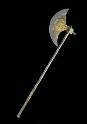 Steel axe with gold inlay, Egyptian, 15th century à 