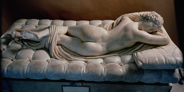 The Sleeping Hermaphrodite, copy after an original of the 2nd century BC, the mattress is an additio à 