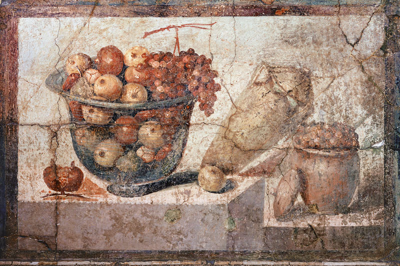 Still Life With Bowls of Fruit and Wine-jarfrom the 'Casa di Giulia Felice' (House of Julia Felix) f à 